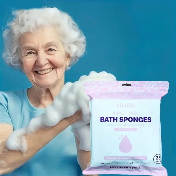 Ghxbdy Disposable No-Rinse Shower Wipes, Lavender Scent, 25 Sheets,Kitchen Sponge for Dishes with Scrub Side & Soft Microfiber | Non-Stick Safe | All-Purpose Cleaner