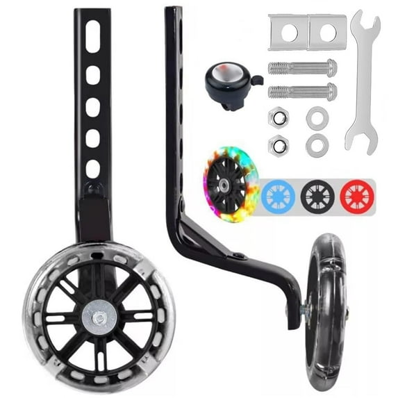 Ghyrex bike Training Wheels Replacement fit for 12/14/16/18/20 Inch bike with Flash light Wheel, 1 Pair