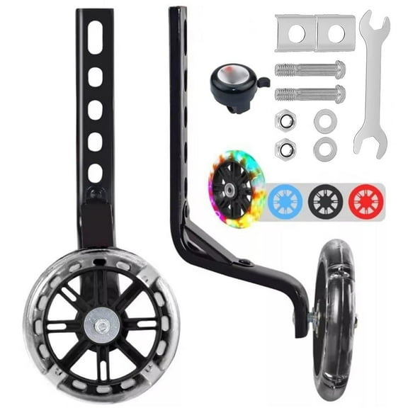 Ghyrex bike Training Wheels Replacement fit for 12/14/16/18/20 Inch bike with Flash light Wheel, 1 Pair