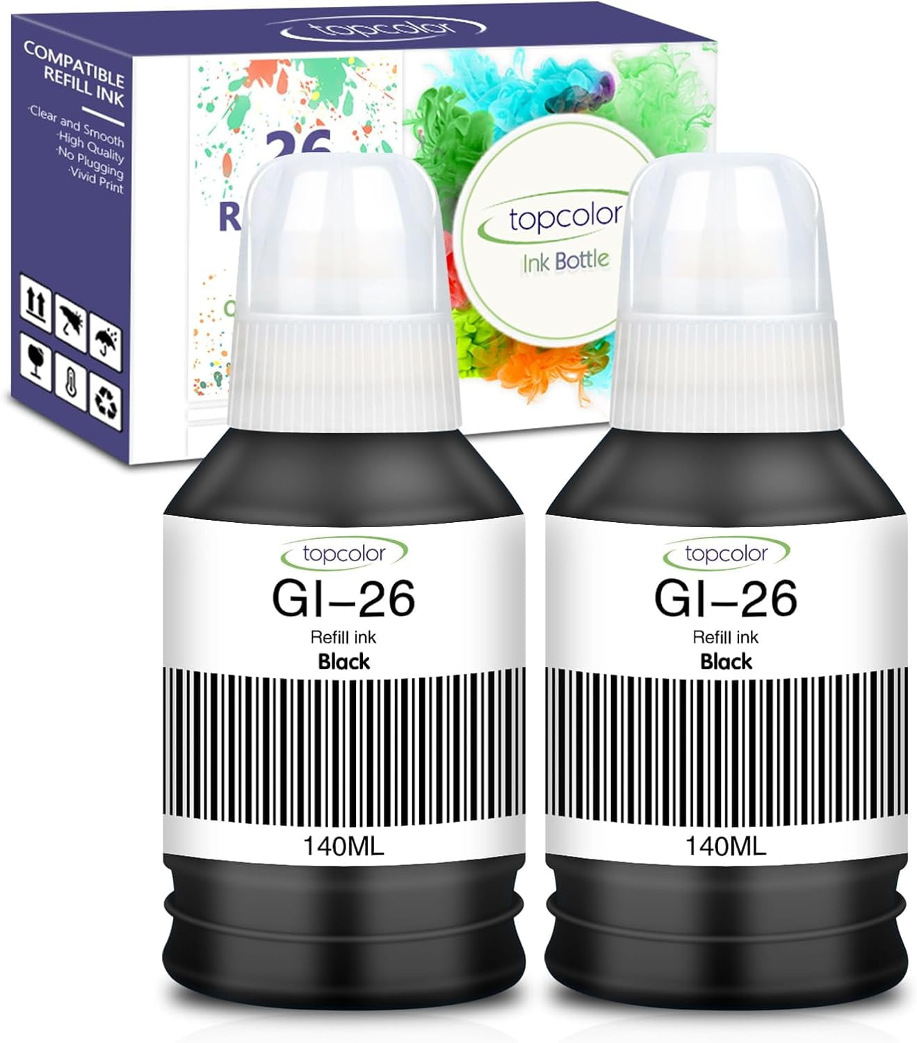 Gi26 Gi26 Black Ink Bottles Compatible Replacement For Canon 26 Gi26