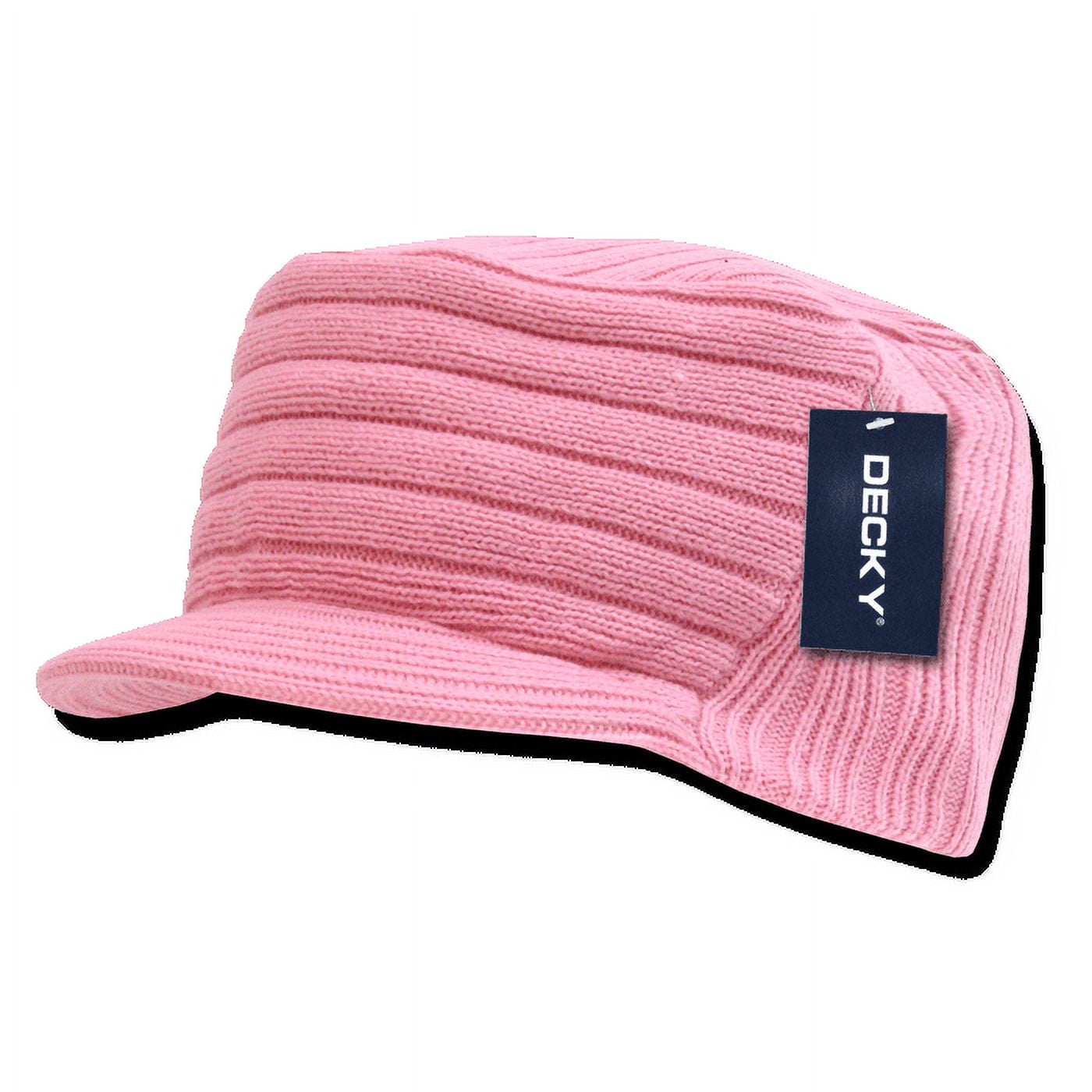 Armycrew Flat Top Knitted Beanie Cap With Visor – Charcoal, One Size Fits Most, Warm Stretchable Acrylic