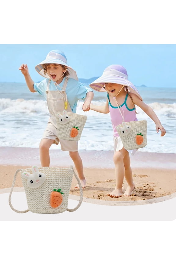 Gi-rls Straw Purse Woven Crossbody Bag for Tod-dlers Mini Shoulder Handbag for Summer Beach Travel Coin Purse for Ki-ds Tod-dler