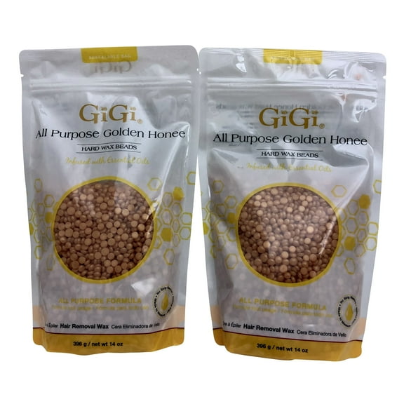 GiGi All Purpose Golden Honee Hard Wax Beads 14 OZ Pack of 2