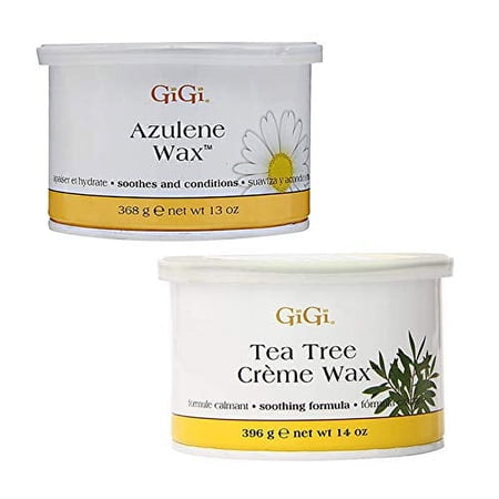 GiGi Azulene Wax 13 oz + Tea Tree Creme Wax 14 oz