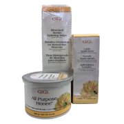GiGi Bleached Muslin Epilating Strips, Large Applicators 100 Ct, Honee 14 oz Set