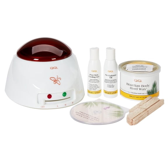 GiGi Brazilian Waxing Kit for Women with Hair Removal Wax, Wax Warmer, Hard Wax and Skin Soothing Oils