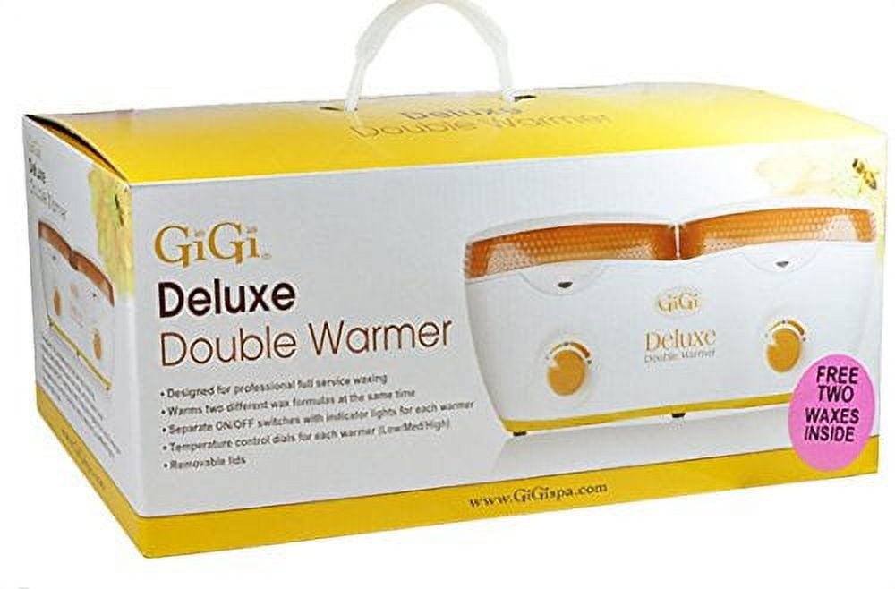 GiGi Deluxe Double Warmer With Two Free Waxes. Warms two different wax