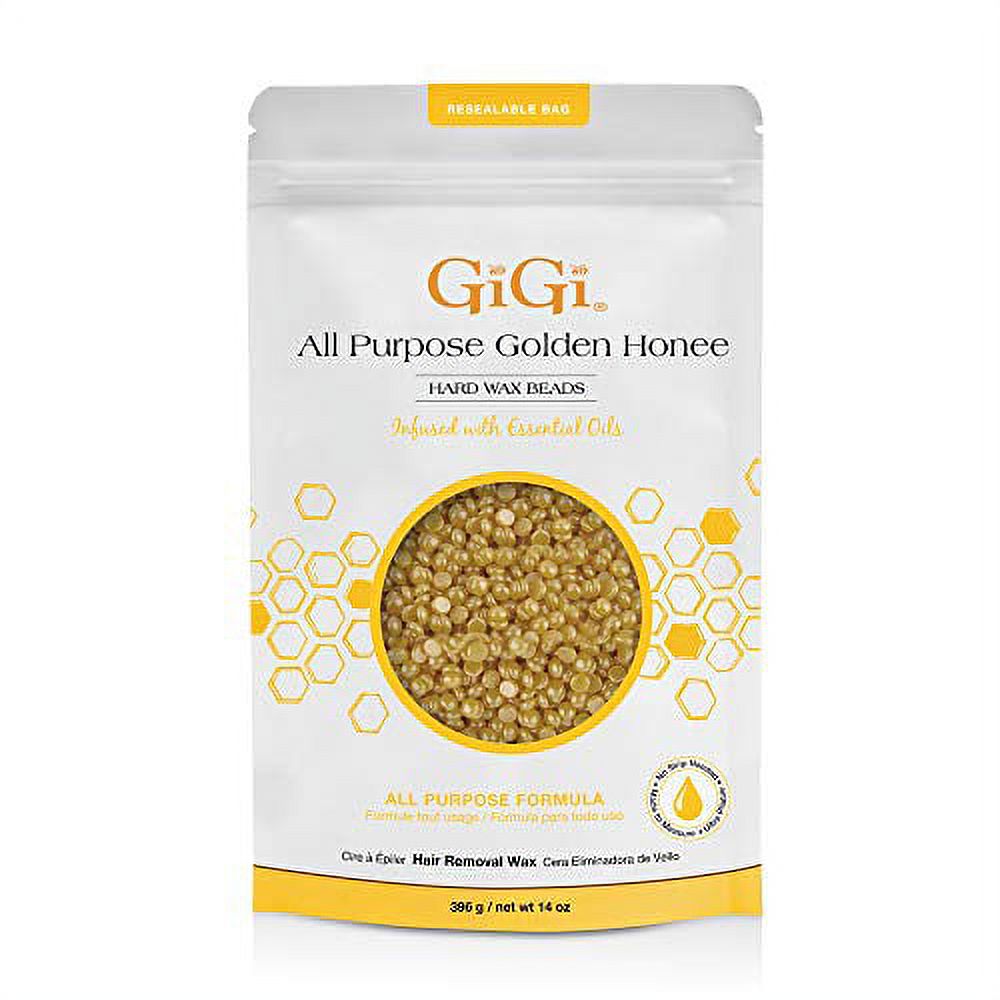 GiGi Hard Wax Beads, Golden Honee All Purpose Hair Removal Wax, no