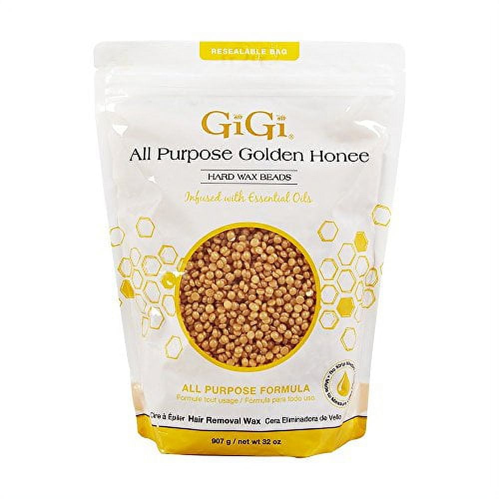 GiGi Hard Wax Beads, Golden Honee All Purpose Hair Removal Wax, no