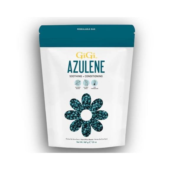 GiGi Soothing Azulene Hard Wax Beads Hair Removal, Gentle Waxing for Women with Sensitive Skin, 32 oz