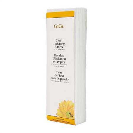 GiGi Large Cloth Epilating Strips for Arms, Legs, Chest, and Back Hair Waxing/Hair Removal, 100 Pieces