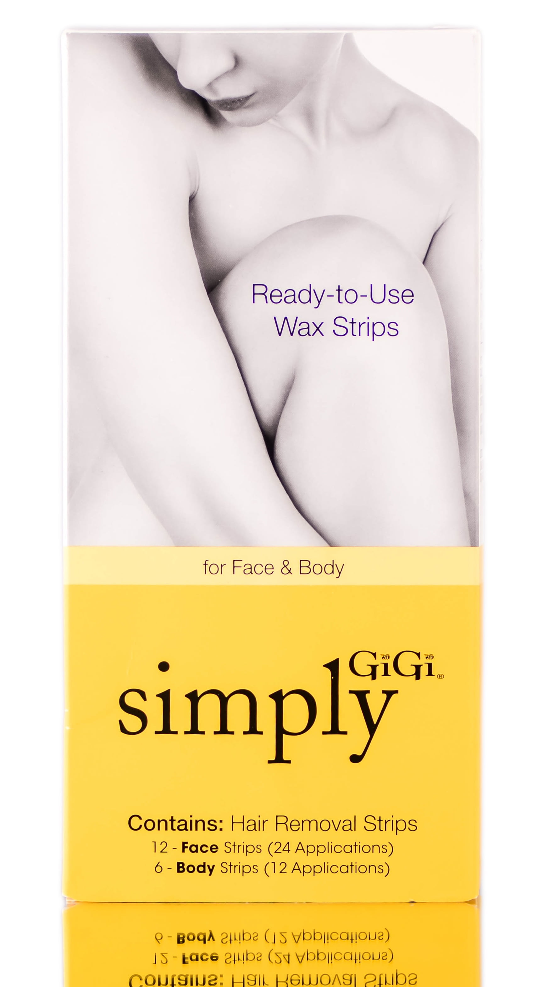 GiGi Simply Ready-to-Use Wax Strips for Face & Body 18 Strips