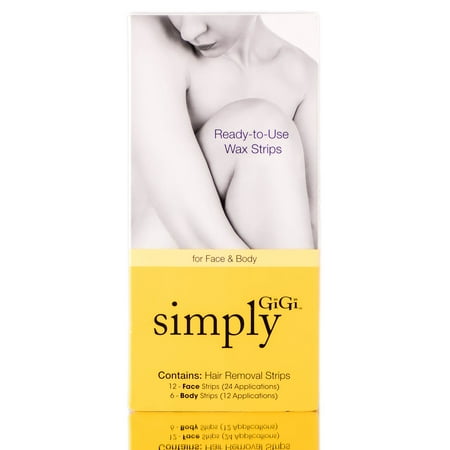 GiGi Simply Ready-to-Use Wax Strips for Face & Body 18 Strips