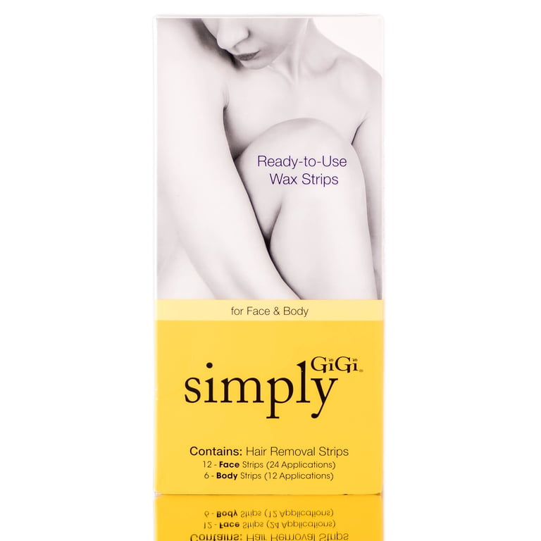 GiGi Simply Ready-to-Use Wax Strips for Face & Body 18 Strips