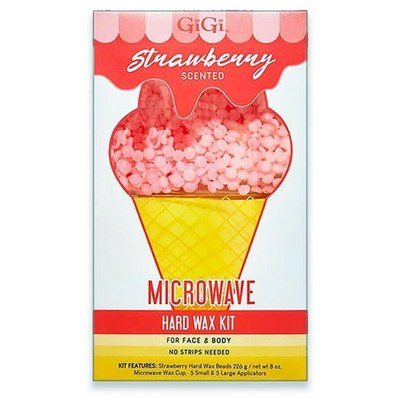 GiGi Microwave Hard Wax Kit Strawberry Scented 8oz