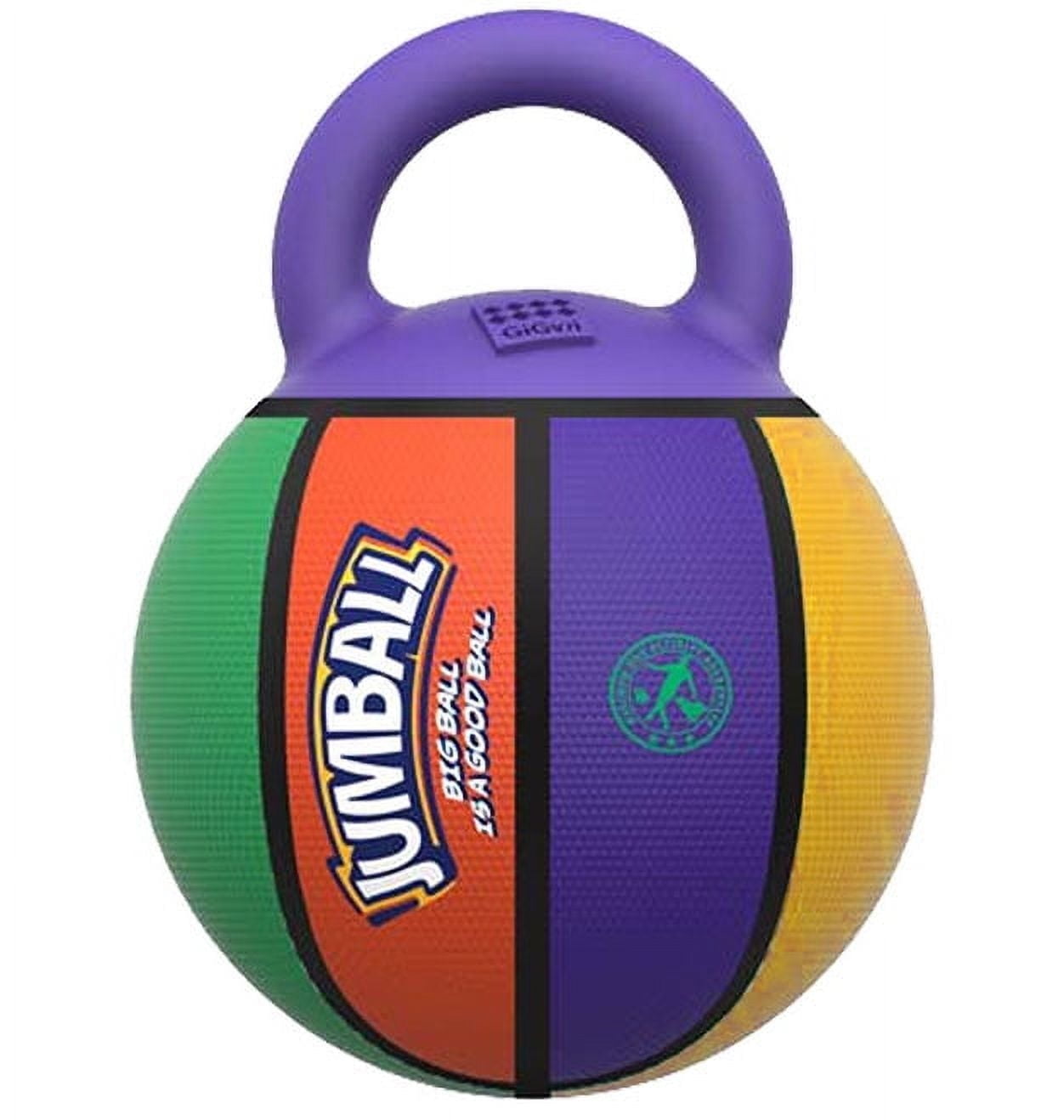 GiGwi Jumball Rubber Basketball Dog Toy with Handle High Visability Throw Fetch Toy Dog Ball