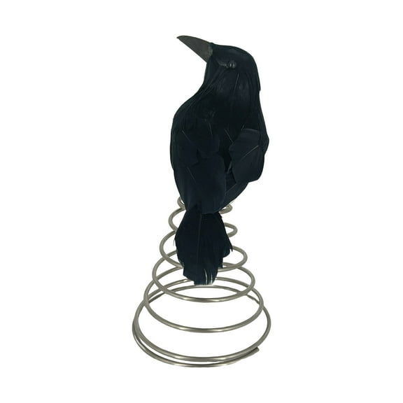 GiLiling 2025 Realistic Black Crow Tree Topper with Spring​​ | Halloween Christmas Tree Decoration for Indoor/Outdoor Venue Displays and Gothic Themed Party Props