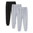 thumbnail image 1 of GiLiling 3-Pack Girls Sweatpants, High Waisted Drawstring Active Joggers, Soft Athletic Pants with Pockets for Kids Winter (Dark Gray, 5-6 Years), 1 of 8