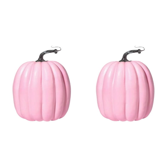 GiLiling 6.5 Inch Pink Large Artificial Pumpkins - Big Fall Autumn Thanksgiving Seasonal Decor Plastic Decorative Gourds for Table Centerpiece Holiday Displays​​