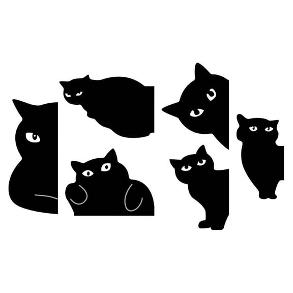 ​​GiLiling 6 Pieces Assorted Cute Black Cat Book Markers Clip Set, Professional Assorted Book Clip System Reading Annotation Equipment Elegant Bookmarkers for Library Novel Enthusiast
