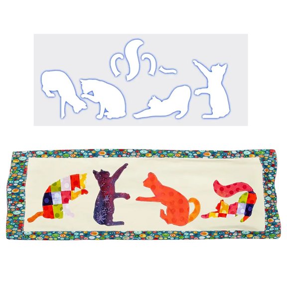 ​​GiLiling 8-Piece Cat Template Ruler Set Textile Craft Stencil Kit DIY Home Decor Project Guide Measurement Tool Creative Pattern Design Board​​