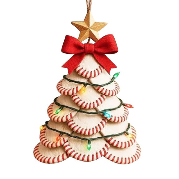 GiLiling 8cm Glitter-Enhanced Acrylic Christmas Tree Ornaments | Detailed Holiday Decorations with Sparkling Finishes for Festive Tree Displays and Seasonal Celebration Enhancements