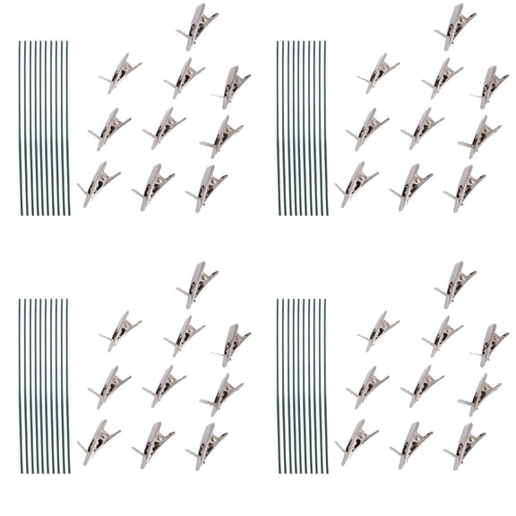 GiLiling Alligator Clip Spring Clamps Tone Alligator Clips Christmas Ornament Holders Xmas Adornment Clips for Artificial Flower DIY Card Photo Memo Clip with 10 Assembly Stick