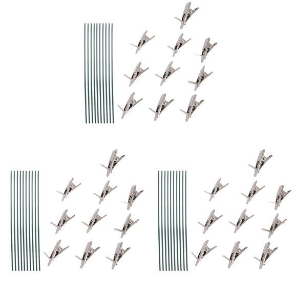 GiLiling Alligator Clip Spring Clamps Tone Alligator Clips Christmas Ornament Holders Xmas Adornment Clips for Artificial Flower DIY Card Photo Memo Clip with 10 Assembly Stick