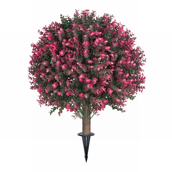 ​GiLiling Artificial Boxwood Topiary Bush for Outdoor Decor - 22” Fake Rose Shrubs with Realistic Greenery, Faux Plants for Garden, Porch, Yard & Patio Ground Decoration