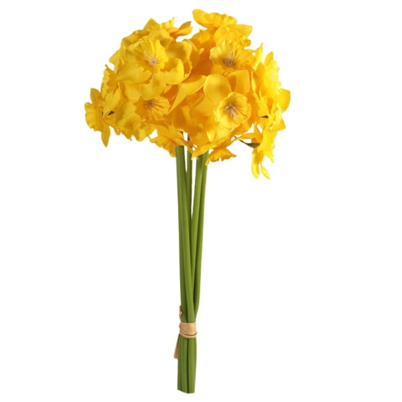 GiLiling Artificial Daffodil Bouquet Arrangement - Spring Floral Centerpiece for Wedding Table Decor Home Accent Fade-Resistant Botanical Display Long-Lasting Beauty