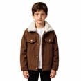 thumbnail image 1 of GiLiling Baby Boy Winter Corduroy Sherpa Fleece Jacket Toddler Boys Winter Fall Fleece Jacket Button down Thermal Outerwear (Brown, 11 Years), 1 of 7