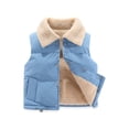 thumbnail image 1 of GiLiling Baby Boys Girls Fleece Waistcoat Down Jacket Winter Fuzzy Thick Cotton-Padded Puffer Jacket Sleeveless Coat (Blue, 12-18 Months), 1 of 3