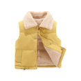thumbnail image 1 of GiLiling Baby Boys Girls Fleece Waistcoat Down Jacket Winter Fuzzy Thick Cotton-Padded Puffer Jacket Sleeveless Coat (Gold, 6-7 Years), 1 of 3