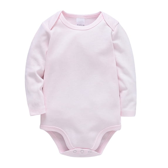 GiLiling Baby Boys and Girls Long-Sleeve Bodysuits Cotton One piece Solid Bodysuits Infant Basic Essentials (Pink, 9-12 Months )