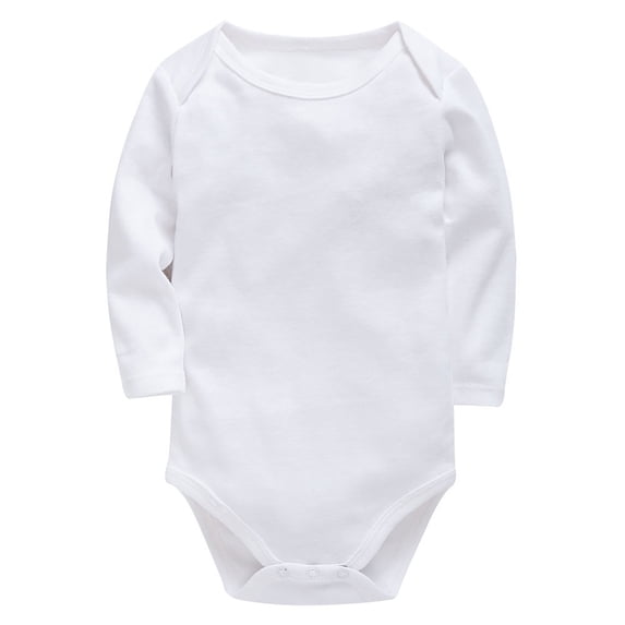 GiLiling Baby Boys and Girls Long-Sleeve Bodysuits Cotton One piece Solid Bodysuits Infant Basic Essentials (White, 0-3 Months )