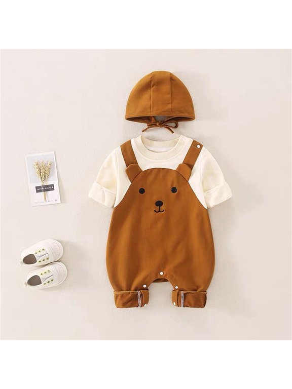 Baby Cotton Duck Chick Jumpsuit, Soft Hood and Graphic Print, Front Zipper, Soft Cotton Fabric, Easter Party Photo Outfit