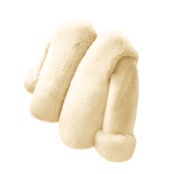 GiLiling Baby Girls Toddler Retro Faux Fur Coat Jackets Wrap Cape Shawl for Girls Fluffy Winter Toddler Girl Clothes (Beige, 7-8 Years)