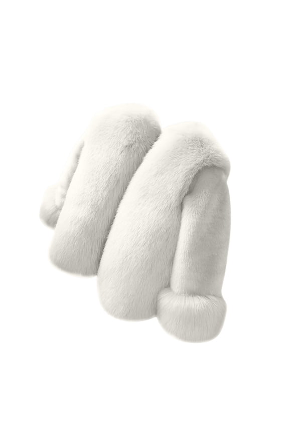 Baby Girls Toddler Retro Faux Fur Coat Jackets Wrap Cape Shawl for Girls Fluffy Winter Toddler Girl Clothes (White, 12-18 Months)