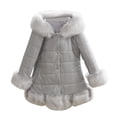 thumbnail image 1 of GiLiling Baby Girls Windproof Long Coat Toddler Kids Winter Warm Jacket Warm Outwear Clothes Windproof Thicken (Grey, 10-11 Years), 1 of 8