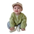 thumbnail image 1 of GiLiling Baby Girls and Boys Knit Cardigan - Solid Long Sleeve Sweater Coat for Fall Layering, Casual Outerwear for School Days (Green, 12-18 Months), 1 of 5
