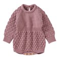 thumbnail image 1 of GiLiling Baby Girls and Boys Knit Romper - Cotton Long Sleeve Sweater Bodysuit for Daily Layering and Travel Wear (Pink, 0-3 Months), 1 of 9