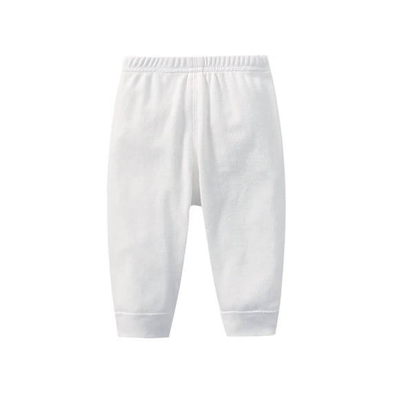 GiLiling Baby Joggers for Boys Girls Baggy Sweatpants Solid Elastic Waist School Pants Casual Sport Trousers (White, 18-24 Months)