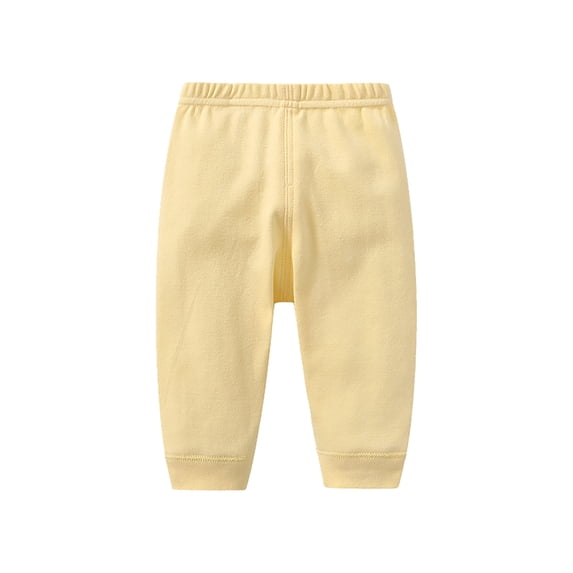 GiLiling Baby Joggers for Boys Girls Baggy Sweatpants Solid Elastic Waist School Pants Casual Sport Trousers (Yellow, 6-9 Months)