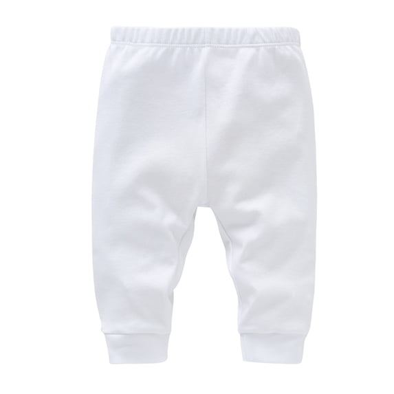 GiLiling Baby Joggers for Boys Girls Baggy Sweatpants Solid Pull on Elastic Waist School Pants Casual Sport Trousers (White, 6-9 Months)