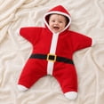 thumbnail image 1 of GiLiling Baby Starfish Onesie Christmas Newborn Romper Fleece Starfish Onesie Starfish Baby OutfitLong Sleeve Romper Cute Funny Bodysuit (Red, 9 Months), 1 of 7