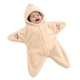 thumbnail image 1 of GiLiling Baby Starfish Onesie Halloween Zipper Hooded Star Suit Newborn Outfit Cute Dress-Up Outfit for Christmas Festival and Baby Party Dressing‑up (Beige, 6-9 Months), 1 of 5