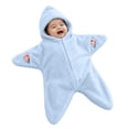 thumbnail image 1 of GiLiling Baby Starfish Onesie Halloween Zipper Hooded Star Suit Newborn Outfit Cute Dress-Up Outfit for Christmas Festival and Baby Party Dressing‑up (Sky Blue, 6-9 Months), 1 of 5