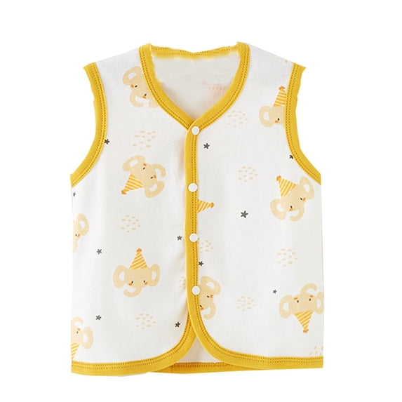GiLiling Baby Toddler Girls and Boys Cotton Reversible Vest Unisex Infants Sleeveless Waistcoat Fall Winter Clothes (H, 3-6 Months)