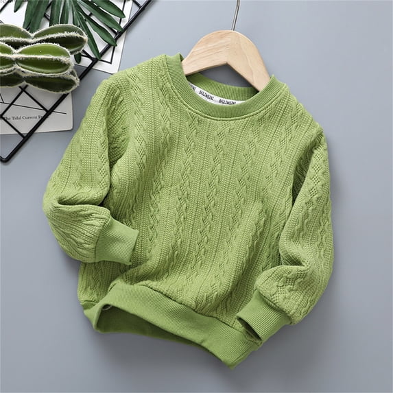 GiLiling Baby Toddler Kids Boys Girls Solid Round Collar Thick Knit Sweater Pullover Blouse Tops Fall Winter Soft Warm Outfits Clothes (A, 2-3 Years)