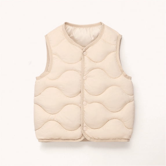 GiLiling Baby Toddler Puffer Vest Boys Lightweight Sleeveless Jacket Girls Casual Fall Winter Waistcoat Outerwear for Kids (Beige, 7-8 Years)